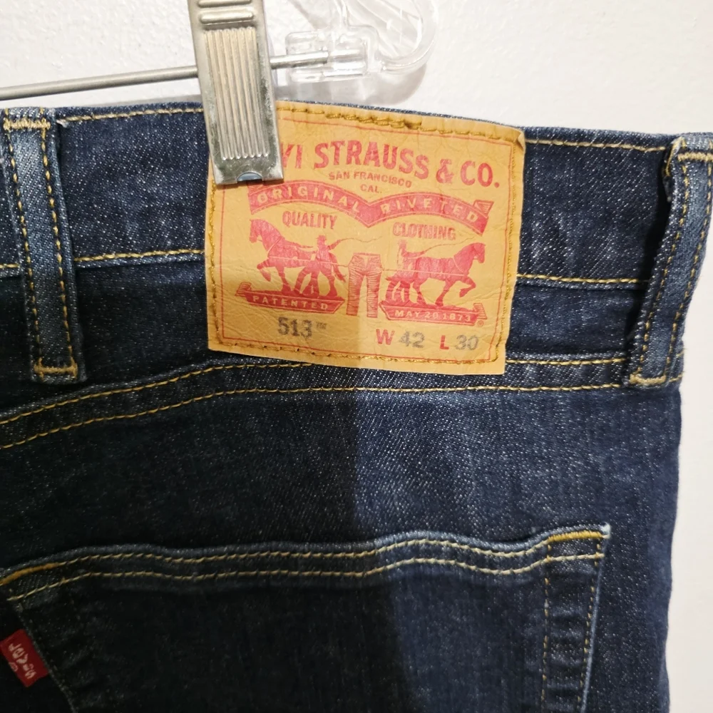 Levi's Men's 513 Slim Straight Jeans Dark Blue 42x30